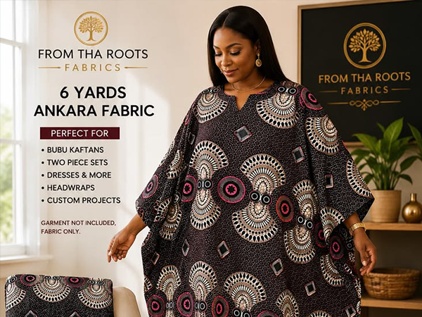 Lot de tissu Ankara — 6 yards, qualité supérieure